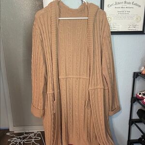 Cozy Tan Cable Knit Cardigan